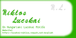 miklos lucskai business card